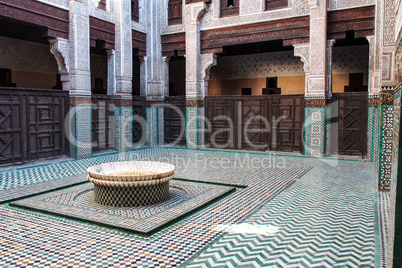 Mausoleum of Moulay Ismail interior in Meknes in Morocco.