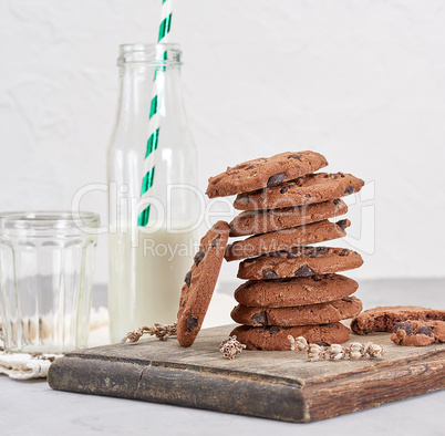 stack of round chocolate cookies