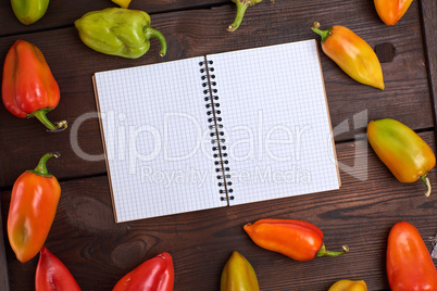 blank notepad on a brown table