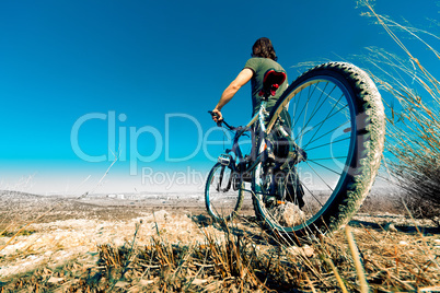 Mountain bike and young man