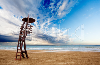 watchtower on the beach.