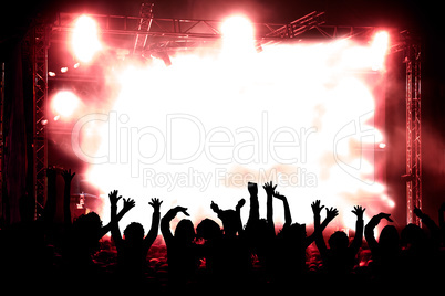 Concert background in red toned