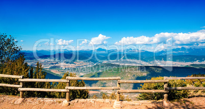 Mountain landscape and fence