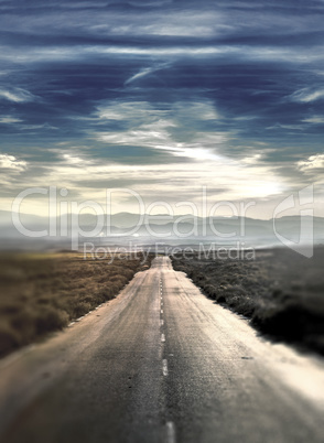 Desert landscape and road