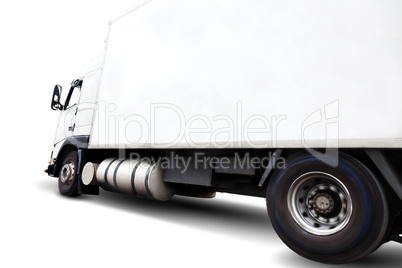 Truck isolated on white background.Wheels and rim