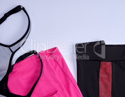 women clothing for fitness on a white background