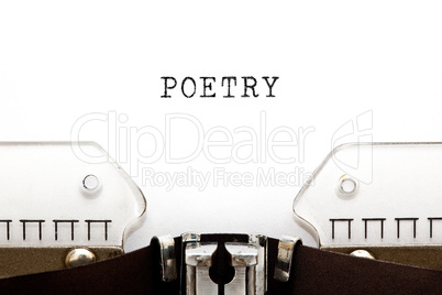 Word Poetry On Retro Typewriter