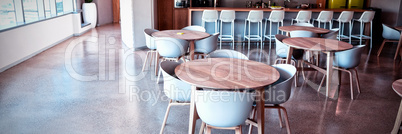 Empty chair and table in cafeteria