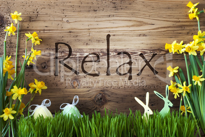 Easter Decoration, Grass, Text Relax, Bunny, Egg