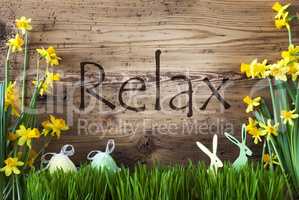 Easter Decoration, Grass, Text Relax, Bunny, Egg