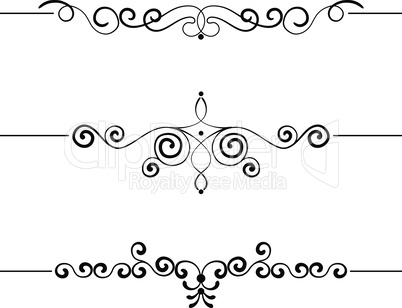 Set of vintage decorative curls, swirls, monograms and calligraphic borders vector