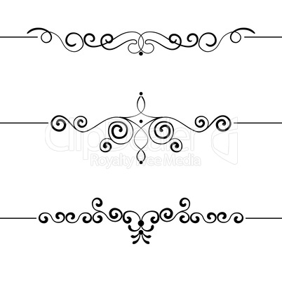 Set of vintage decorative curls, swirls, monograms and calligraphic borders vector