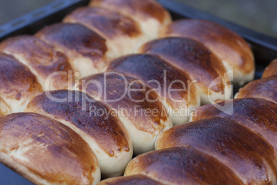 Homemade pasty, russian pies stuffed pastry pirozhki flat lay, top view photo