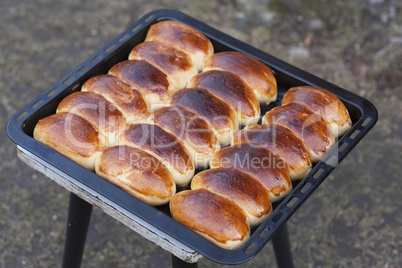 Russian pirozhki homemade baked pasties photo pies