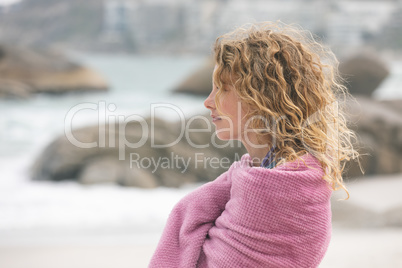 Woman standing on beach