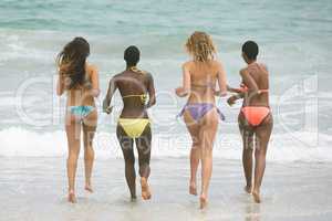 Women with bikini enjoying on beach