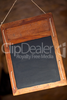 Clean Blank Hanging Wooden Blackboard Menu Sign
