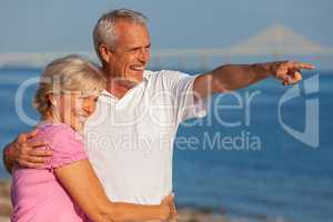 Happy Senior Couple on a Tropical Beach