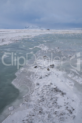 Frozen river, Iceland, Europe