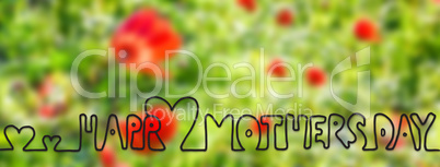 Sunny Poppy Flower, Spring, Calligraphy Happy Mothers Day