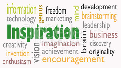 Inspiration word cloud concept on white background - Illustratio