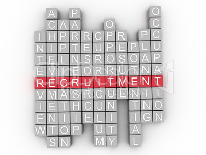 3d Recruitment word cloud concept - Illustration