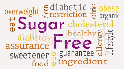 Sugar free message background. Healthy food concept - Illustrati