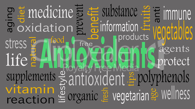 Antioxidants word cloud concept - Illustration