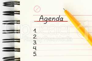 Blank Agenda Planner List Concept