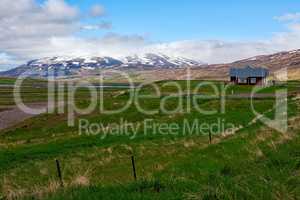 Little farm in Laufas village near Akureyri, Iceland