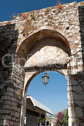 Medieval arch in Taormina, Sicily, Italy