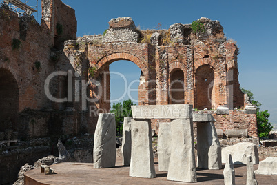 Ancient greek theater of Taormina, Sicily, Italy