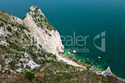 Beautiful view of two sisters, in mount Conero, Italy