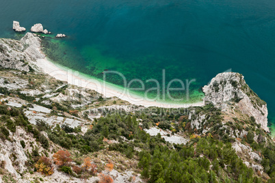 Beach of two sisters, spiaggia delle due sorelle, seen from the