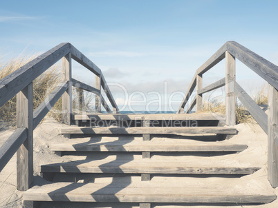 Pathway to the beach on a sunny morning