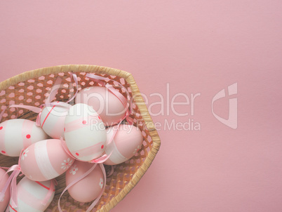 Pink Easter decoration with a basket