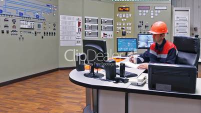 Engineer at main control panel