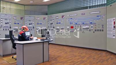 Engineer at main control panel