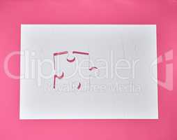 white large blank puzzles on a pink background