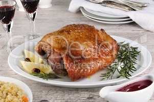 Baked turkey thigh