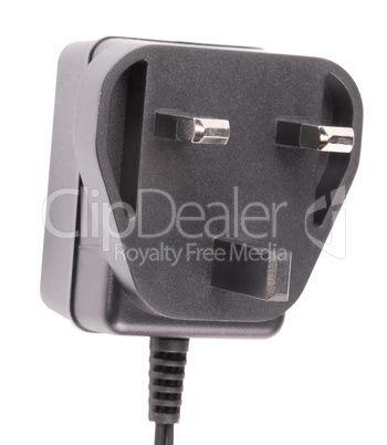 UK Outlet Plug with Cord Isolated