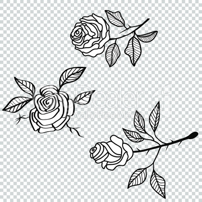 Vector rose flower tattoo pattern, floral fabric vintage wallpaper. Cute backdrop.