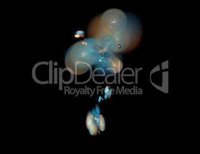 image of one Digital Fractal on Black Color