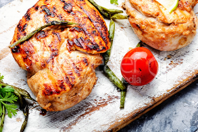 Grilled healthy chicken breasts