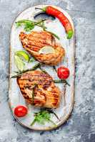 Grilled healthy chicken breasts