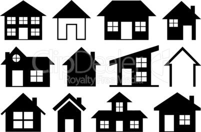 Set of different houses