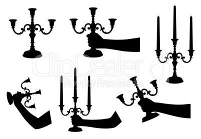 Set of different candlesticks