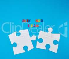 paper blank white puzzle on a blue background