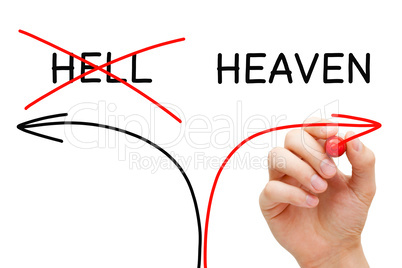 Heaven Or Hell Dilemma Arrows Concept