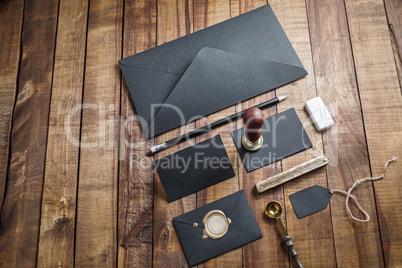 Blank black stationery